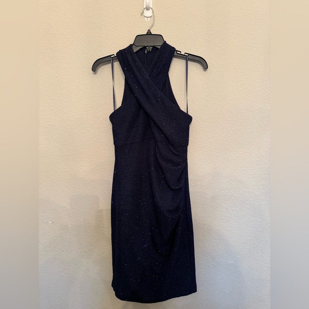 Eliza J Midnight Blue Halter Dress